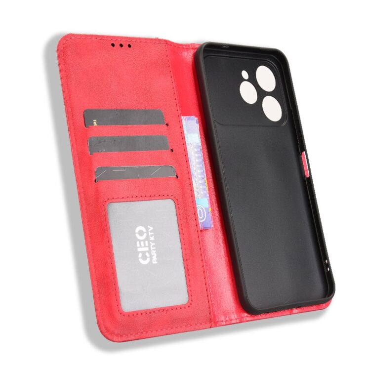 Чохол-книжка Deexe Retro Style для TECNO Spark 40 - Red: фото 5 з 16