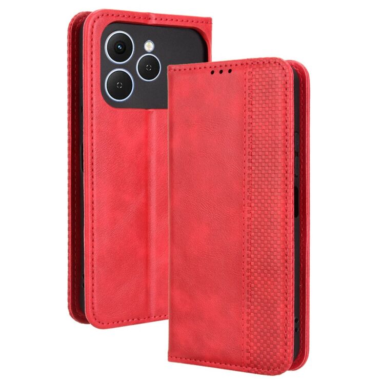 Чохол-книжка Deexe Retro Style для TECNO Spark 40 - Red: фото 9 з 16