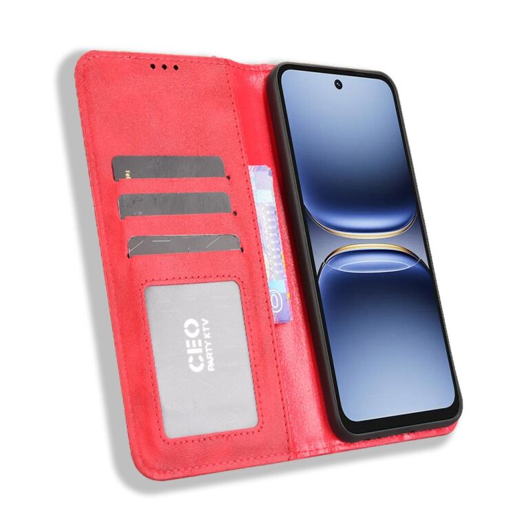 Чохол-книжка Deexe Retro Style для TECNO Spark 40 - Red: фото 6 з 16