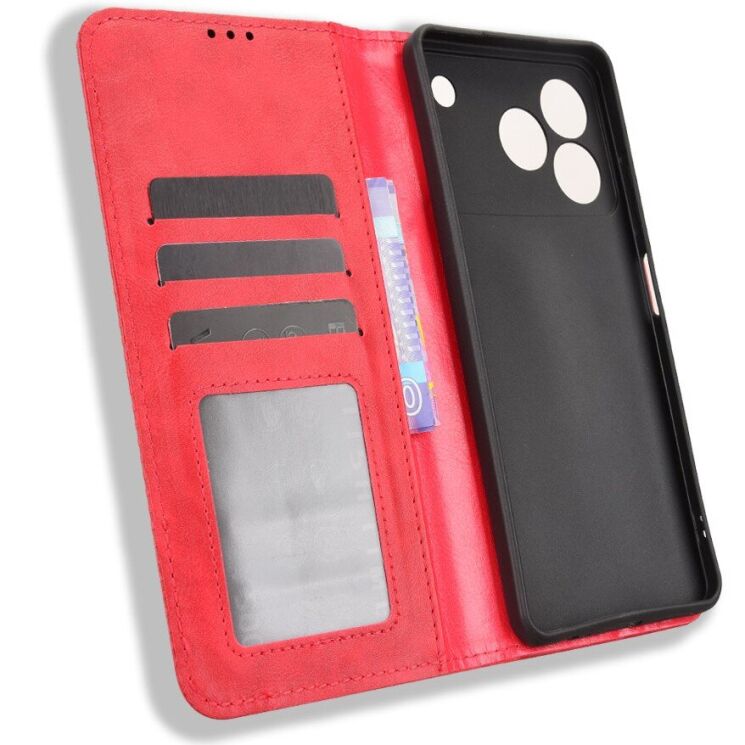 Чехол Deexe Retro Style для ZTE Blade A76 - Red: фото 5 из 17