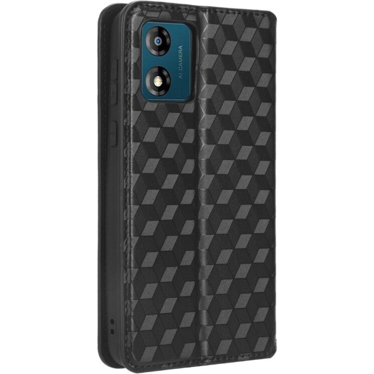 Чехол Deexe Rhombus Book для Motorola Moto E13 - Black: фото 5 из 7