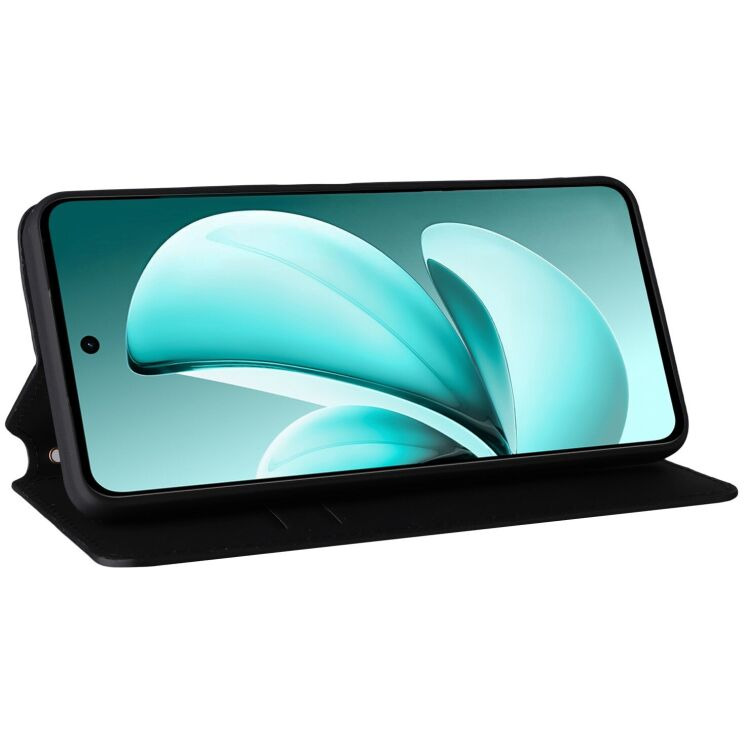 Чохол Deexe Rhombus Book для Realme C71 - Black: фото 3 з 6