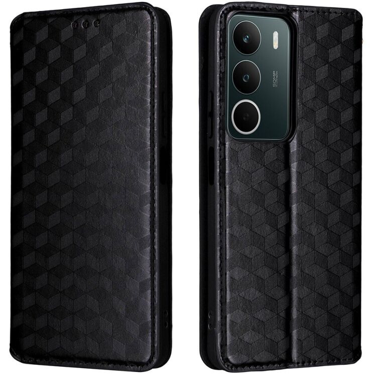 Чохол Deexe Rhombus Book для Realme C71 - Black: фото 1 з 6