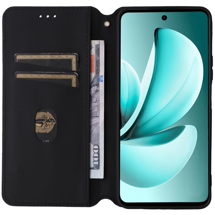 Чохол Deexe Rhombus Book для Realme C71 - Black: фото 2 з 6
