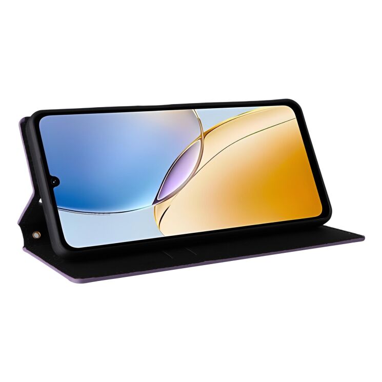 Чехол Deexe Rhombus Book для ZTE Blade A56 - Purple: фото 4 из 10