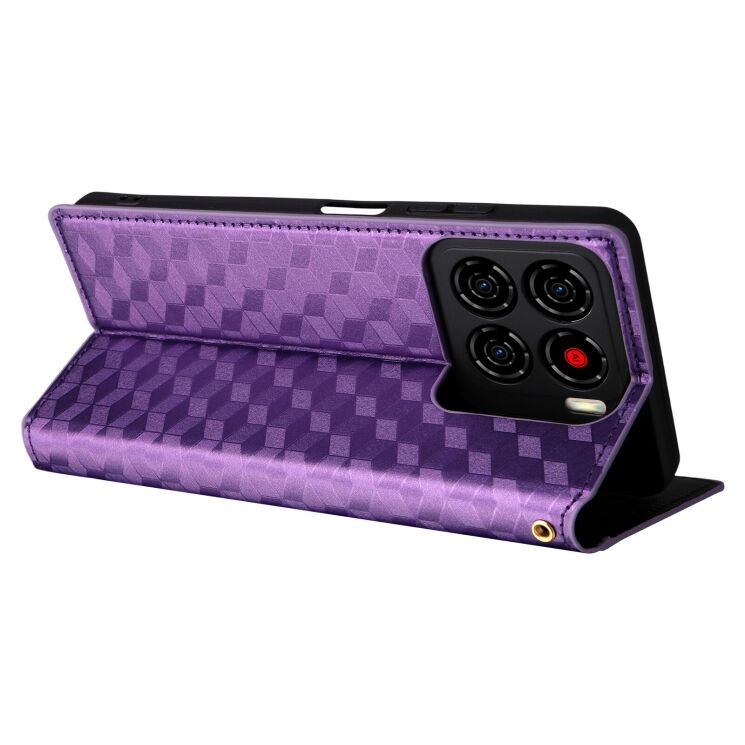 Чехол Deexe Rhombus Book для ZTE Blade A56 - Purple: фото 5 из 10