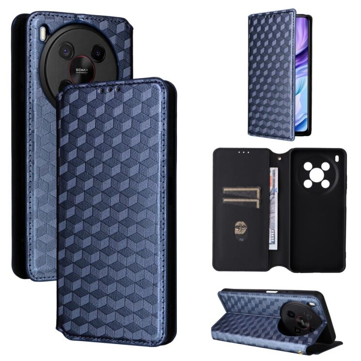 Чехол Deexe Rhombus Book для ZTE Nubia V70 Max - Blue: фото 8 из 10