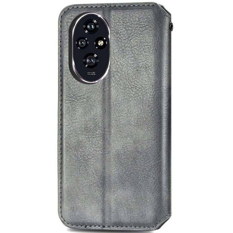 Чехол Deexe Rhombus Wallet для Honor 200 - Grey: фото 5 из 9