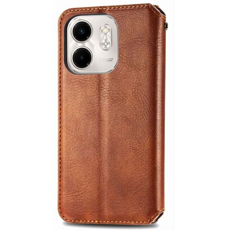 Чохол Deexe Rhombus Wallet для Infinix Smart 9 (X6532) - Brown: фото 5 з 10