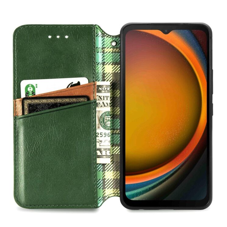 Чехол Deexe Rhombus Wallet для Samsung Galaxy Xcover 7 (G556) - Green: фото 2 из 11