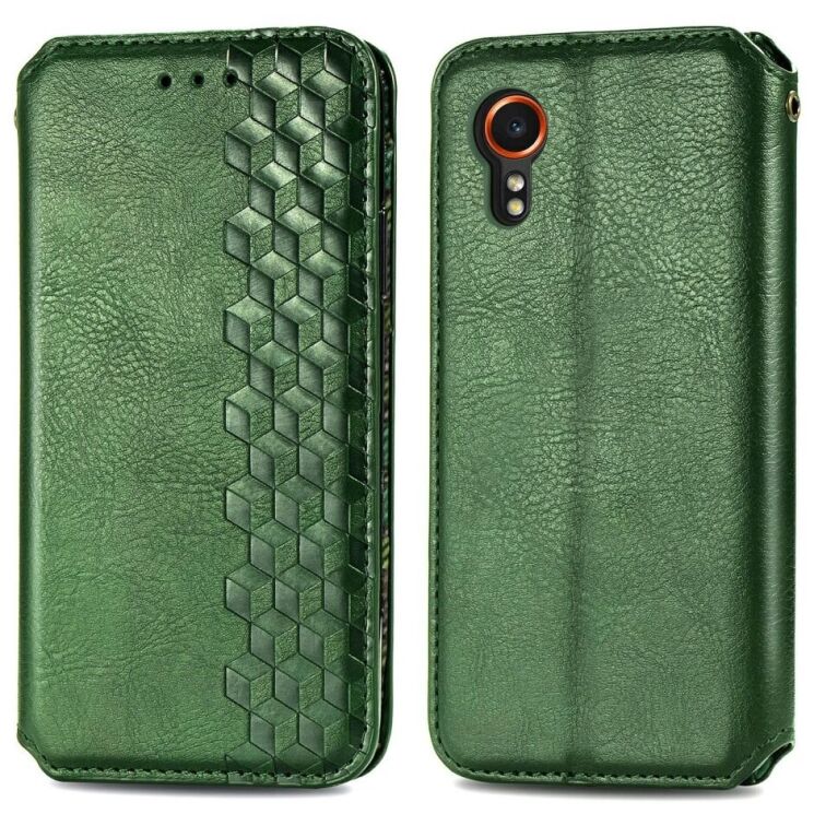 Чехол Deexe Rhombus Wallet для Samsung Galaxy Xcover 7 (G556) - Green: фото 1 из 11