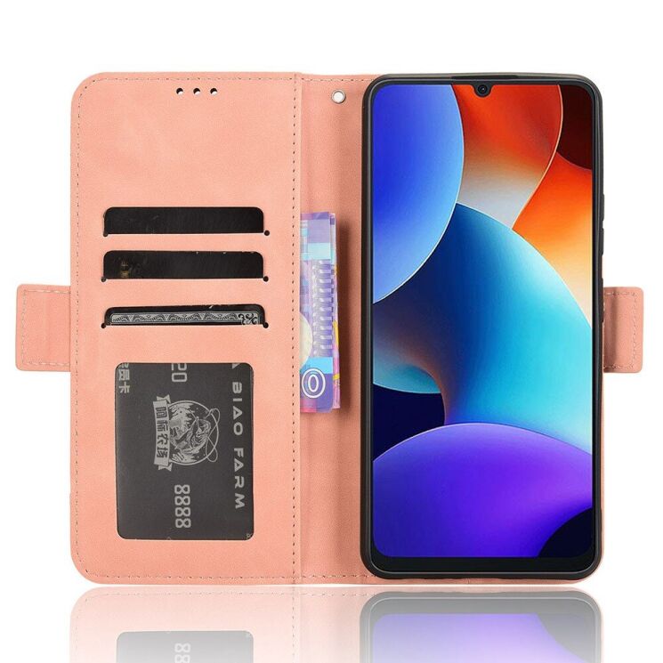 Чехол Deexe Wallet Stand для Blackview Color 8 / Oscal Modern 8 - Pink: фото 3 из 7