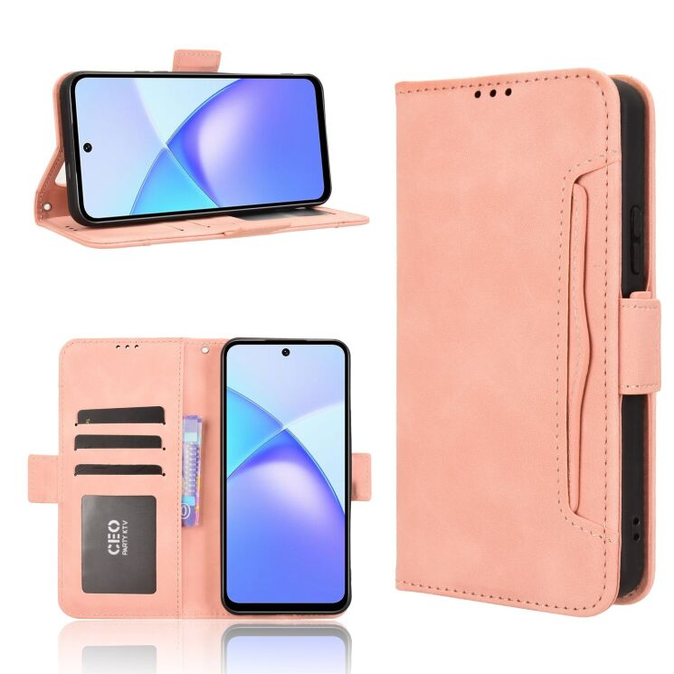 Чохол Deexe Wallet Stand для Infinix Smart 10 Plus - Pink: фото 8 з 14