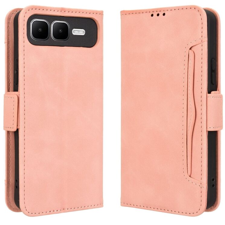 Чохол Deexe Wallet Stand для Infinix Smart 10 Plus - Pink: фото 1 з 14