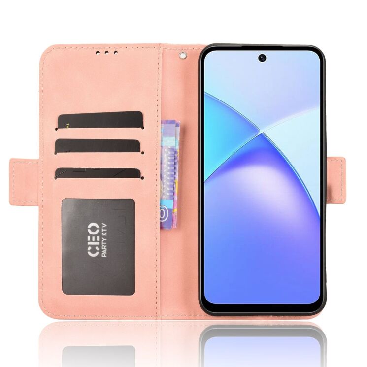 Чохол Deexe Wallet Stand для Infinix Smart 10 Plus - Pink: фото 5 з 14