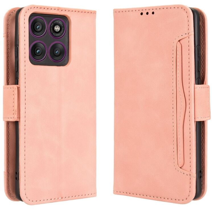 Чехол Deexe Wallet Stand для Motorola Edge 60 Pro - Pink: фото 1 из 9