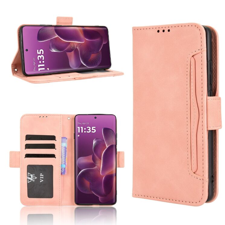 Чехол Deexe Wallet Stand для Motorola Edge 60 Pro - Pink: фото 5 из 9