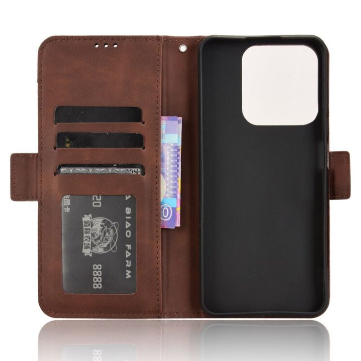 Чехол Deexe Wallet Stand для Realme C63 / C61 / Note 60x - Brown: фото 5 из 7