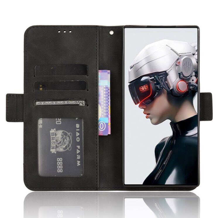 Чехол Deexe Wallet Stand для ZTE Nubia Red Magic 5G - Black: фото 3 из 7