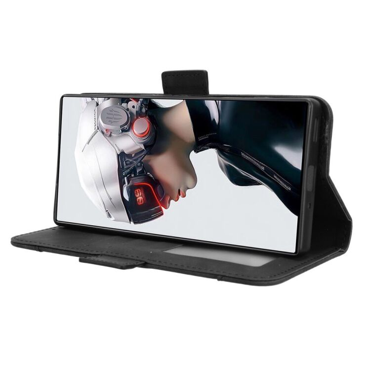 Чехол Deexe Wallet Stand для ZTE Nubia Red Magic 5G - Black: фото 4 из 7