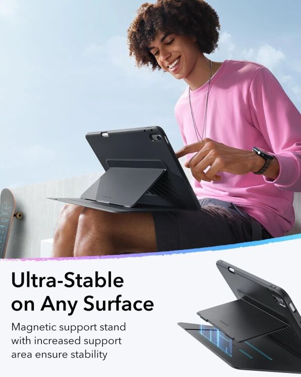Чехол ESR Flip Magnetic Case with Pencil Holder для Apple iPad Air 13 M3/M2 (2025/2024) 4894240267219 - Black: фото 7 из 10