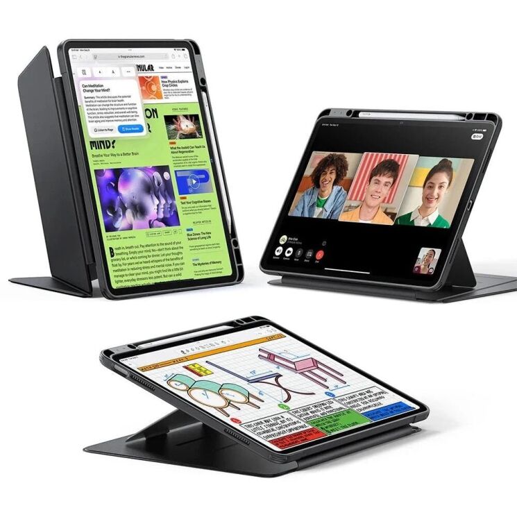 Чехол ESR Flip Magnetic Case with Pencil Holder для Apple iPad Air 13 M3/M2 (2025/2024) 4894240267219 - Black: фото 2 из 10