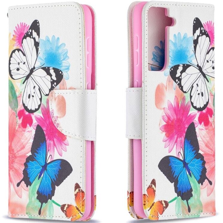 Чехол-книжка Deexe Color Wallet для Samsung Galaxy S21 (G991) - Two Butterfly: фото 4 из 9
