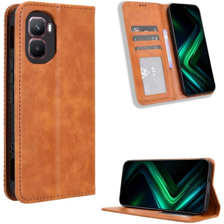 Чехол-книжка Deexe Retro Style для Infinix GT 50 Pro - Brown (422402Z) Чехол-книжка Deexe Retro Style для Infinix GT 50 Pro - Brown: фото 2 из 19