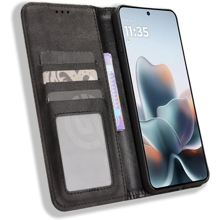 Чехол-книжка Deexe Retro Style для Motorola Edge 70 Max - Black (435506B) Чехол-книжка Deexe Retro Style для Motorola Edge 70 Max - Black: фото 6 из 18