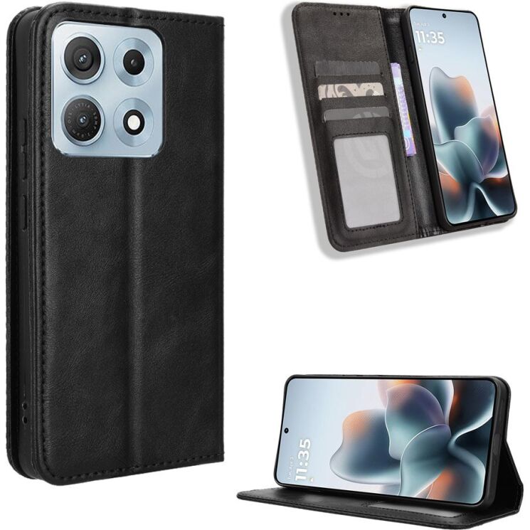 Чехол-книжка Deexe Retro Style для Motorola Edge 70 Max - Black (435506B) Чехол-книжка Deexe Retro Style для Motorola Edge 70 Max - Black: фото 2 из 18