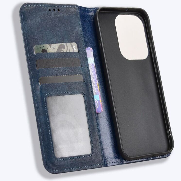 Чехол-книжка Deexe Retro Style для OPPO Reno 16 / 16 Pro - Blue: фото 5 из 18