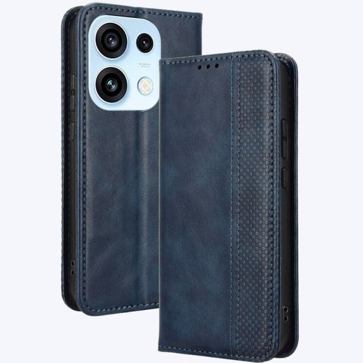 Чехол-книжка Deexe Retro Style для OPPO Reno 16 / 16 Pro - Blue: фото 1 из 18