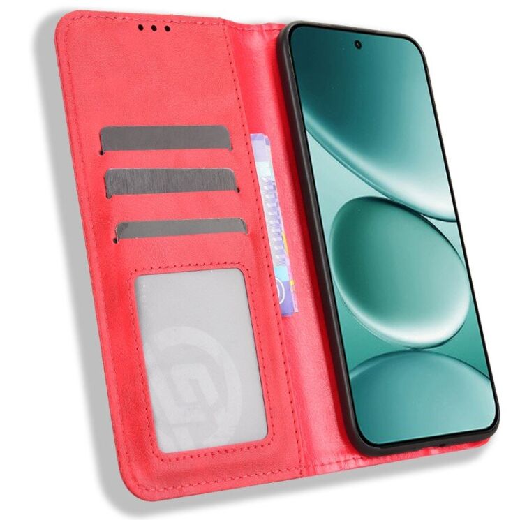 Чехол-книжка Deexe Retro Style для Xiaomi Redmi Note 15 Pro - Red: фото 6 из 19