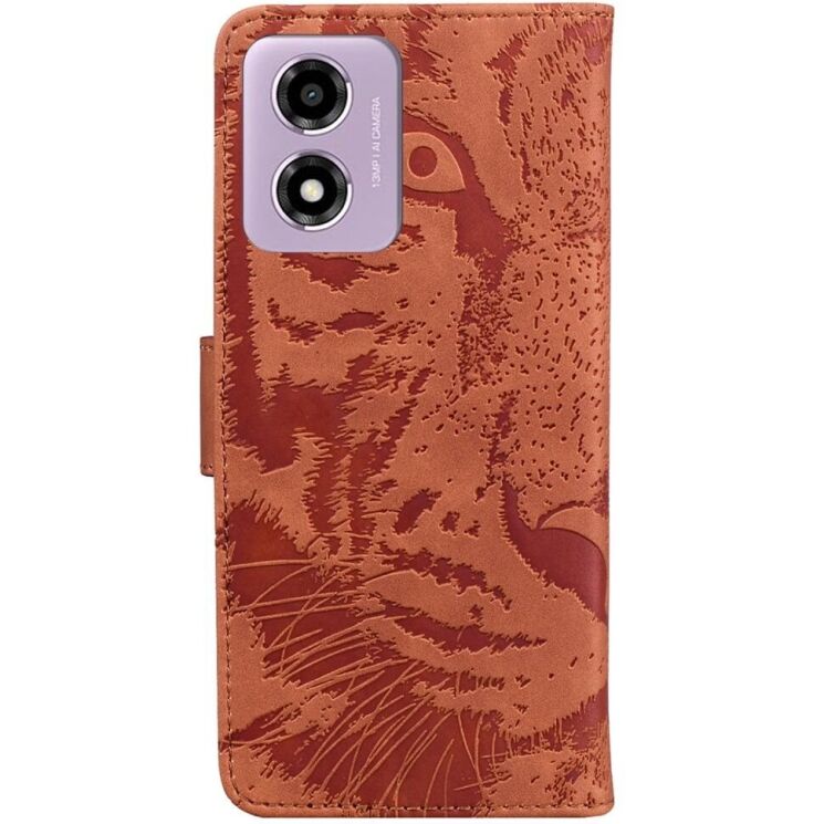 Чохол-книжка Deexe Tiger для Motorola Moto E14 / G04s - Brown: фото 6 з 7