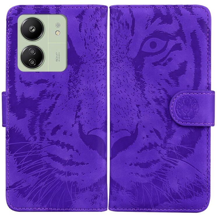 Чехол-книжка Deexe Tiger для Xiaomi Redmi 13C / Poco C65 - Purple: фото 1 из 7