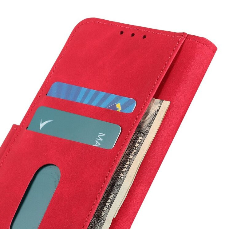 Чехол-книжка с застежкой KHAZNEH Retro Wallet для Google Pixel 4a 5G - Red: фото 6 из 11