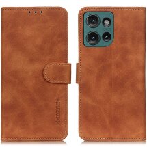 Чехол-книжка KHAZNEH Retro Wallet для Motorola Edge 50 Neo - Brown: фото 1 из 8