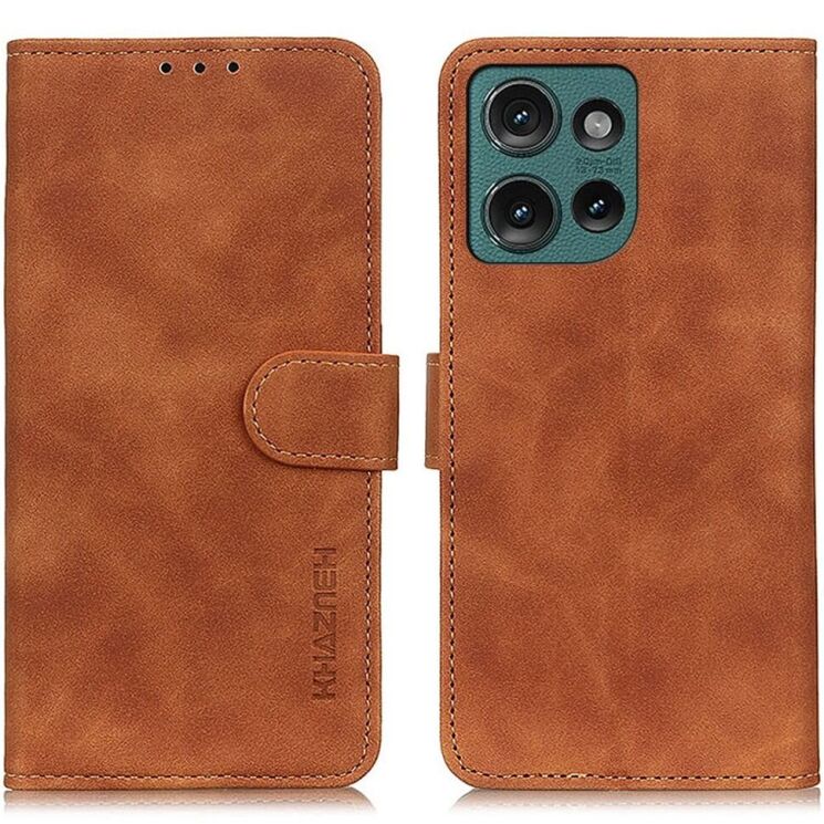 Чехол-книжка KHAZNEH Retro Wallet для Motorola Edge 50 Neo - Brown: фото 1 из 8