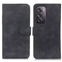 Чехол-книжка KHAZNEH Retro Wallet для OPPO Reno 12 Pro - Black: фото 1 из 8