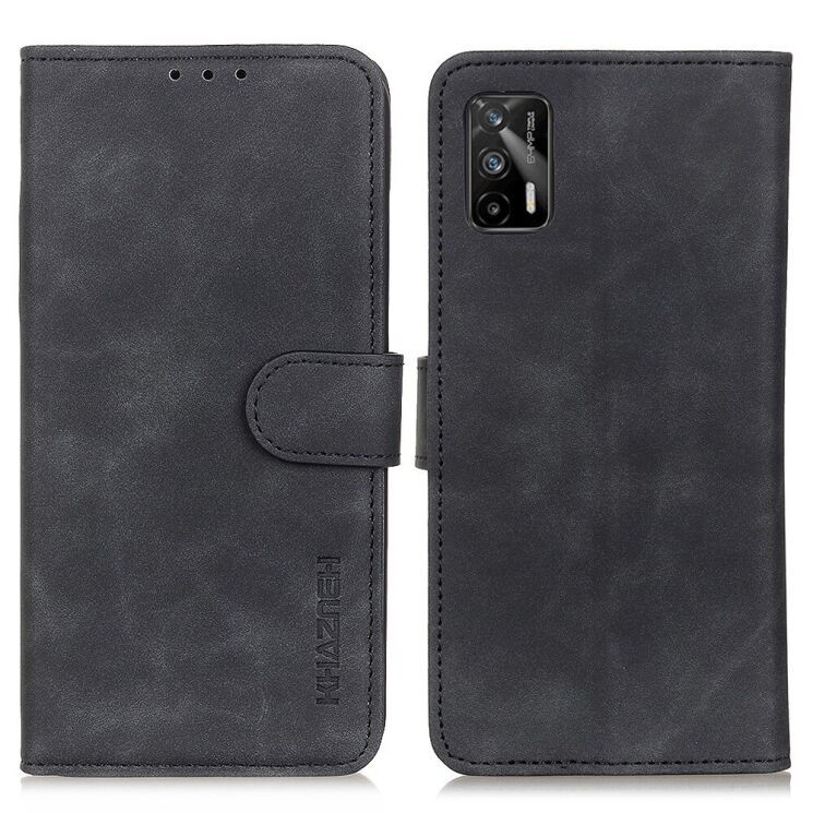 Чехол-книжка KHAZNEH Retro Wallet для Realme GT - Black: фото 1 из 8