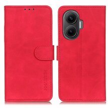 Чехол-книжка KHAZNEH Retro Wallet для Xiaomi Poco F7 - Red: фото 1 из 8