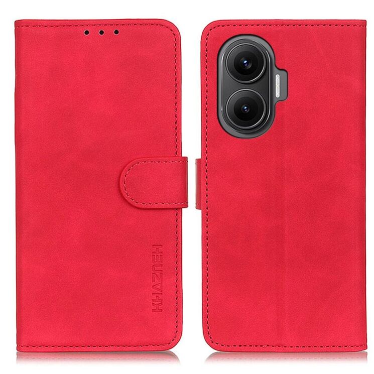 Чехол-книжка KHAZNEH Retro Wallet для Xiaomi Poco F7 - Red: фото 1 из 8