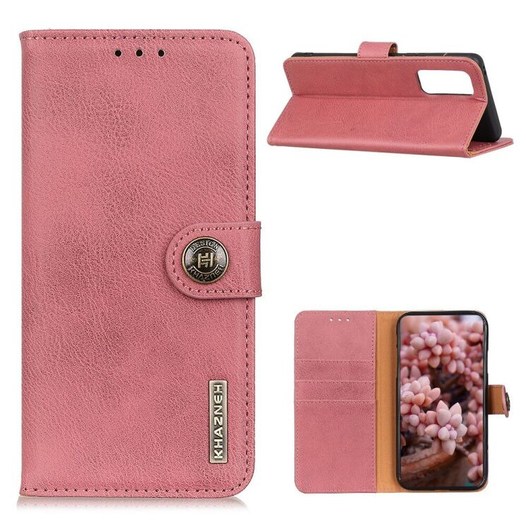 Чехол-книжка с застежкой KHAZNEH Wallet Cover для VIVO Y20 (V2027) / Y12s - Pink: фото 1 из 8