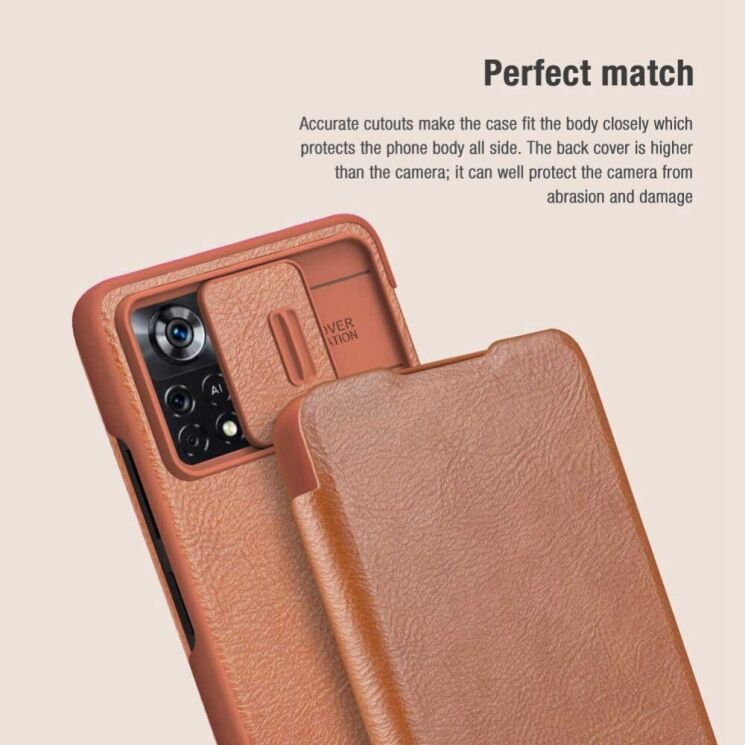 Чохол-книжка NILLKIN Qin Pro для Xiaomi Poco X4 Pro - Black: фото 13 з 20