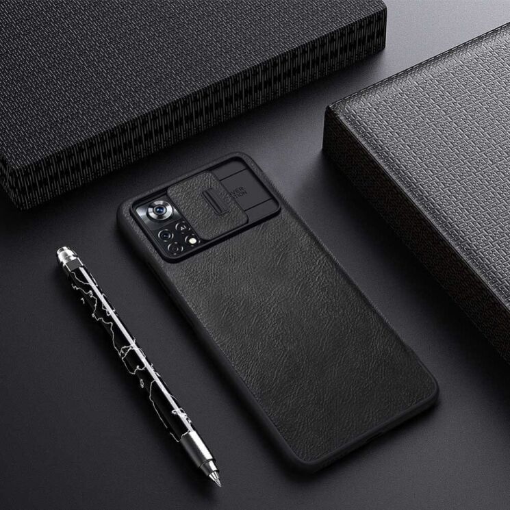Чохол-книжка NILLKIN Qin Pro для Xiaomi Poco X4 Pro - Black: фото 17 з 20