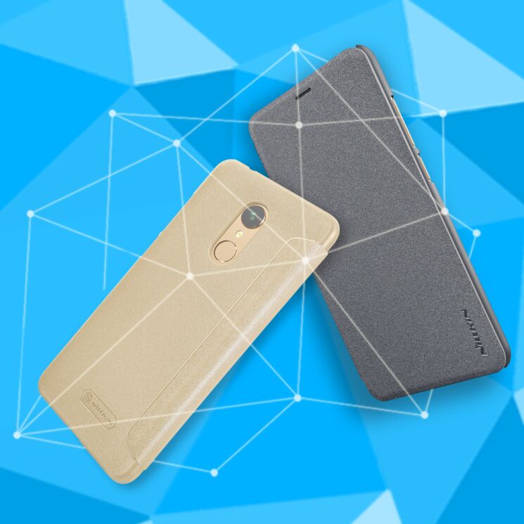 Чехол-книжка NILLKIN Sparkle Series для Xiaomi Redmi 5 - Gold: фото 6 из 17