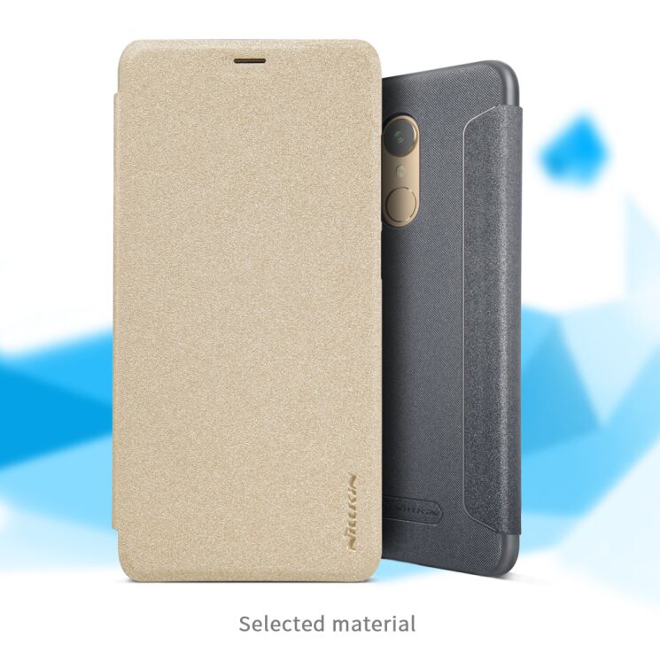 Чехол-книжка NILLKIN Sparkle Series для Xiaomi Redmi 5 - Gold: фото 9 из 17