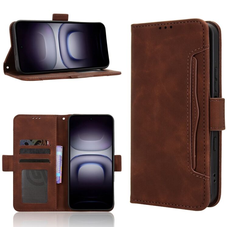 Чехол-книжка с карманами Deexe Wallet Stand для Infinix Hot 70 - Brown (422006Z) Чехол-книжка с карманами Deexe Wallet Stand для Infinix Hot 70 - Brown: фото 8 из 17