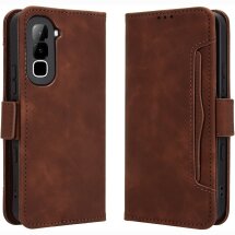 Чехол-книжка с карманами Deexe Wallet Stand для Infinix Hot 70 - Brown: фото 1 из 17