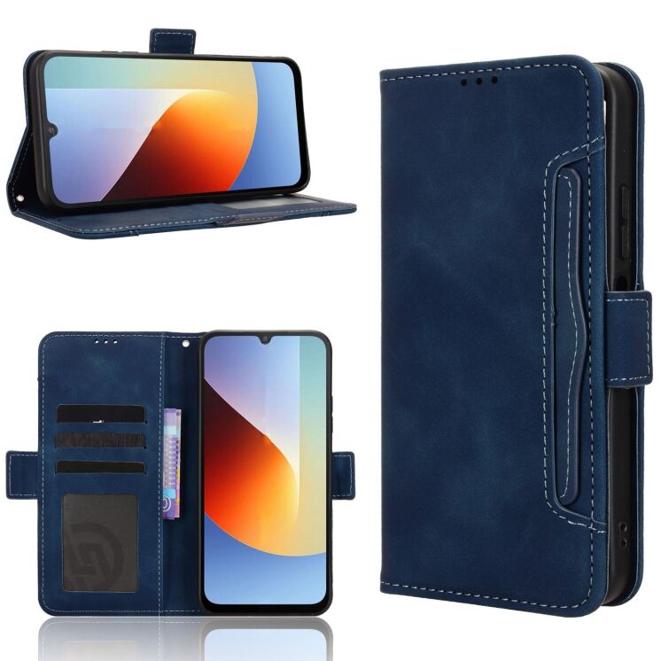 Чехол-книжка с карманами Deexe Wallet Stand для Xiaomi Redmi A7 Pro - Blue: фото 7 из 15